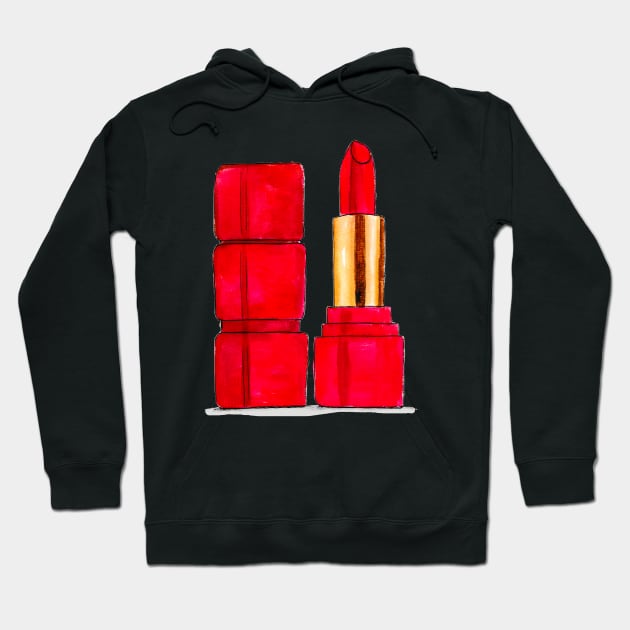 Red Lipstick Hoodie by Svetlana Pelin